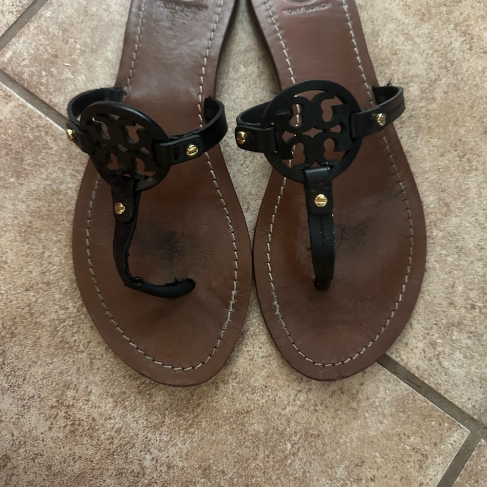 Tory Burch Black Leather Sandals